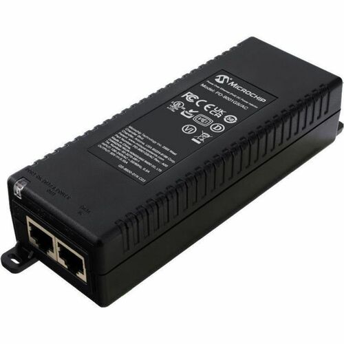 Microchip PD-9001GS/AC PoE Injector with power cord - 100 - 240 Vac AC input - 10/100/1000 Mbps Data Rate - 1 x PoE output