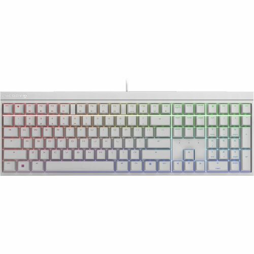 CHERRY XTRFY MX 2.0S Gaming Keyboard - Full-size - Cable Connectivity - USB Type A Interface - RGB LED - English (US) - Wh
