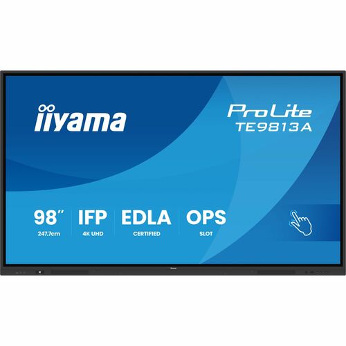 iiyama ProLite TE9813A-B1AG 4K UHD LCD Collaboration Display - Cortex A73 1,40 GHz - 8 GB - Touchscreen - 16:9 Seitenverhä