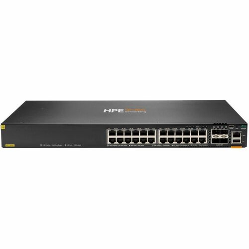 Aruba CX 6300F 24-port 1GbE Class 4 PoE and 4-port SFP56 Switch - 24 Ports - Gigabit Ethernet, 10 Gigabit Ethernet, 25 Gig