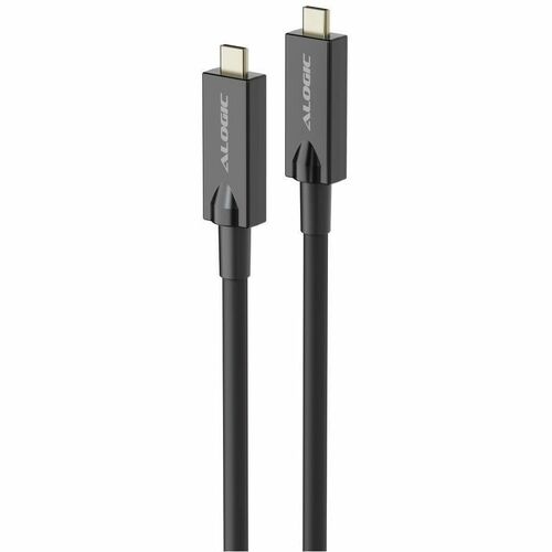 Alogic 10 m Hybrid-Glasfaserkabel Datentransferkabel - 10 Gbit/s - Unterstützt bis zu3840 x 2160 - Abschirmung - Grau, Sch