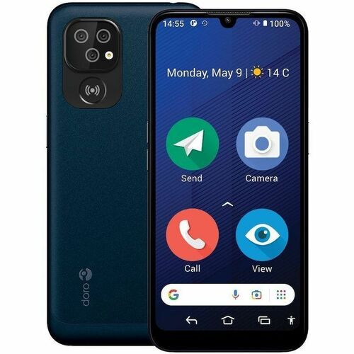 Doro 8200 64 GB Smartphone - 15,5 cm (6,1 Zoll) HD+ 1560 x 720 - 4 GB RAM - Android 12 - 4G - Dunkelblau - Bar - kein SIM-
