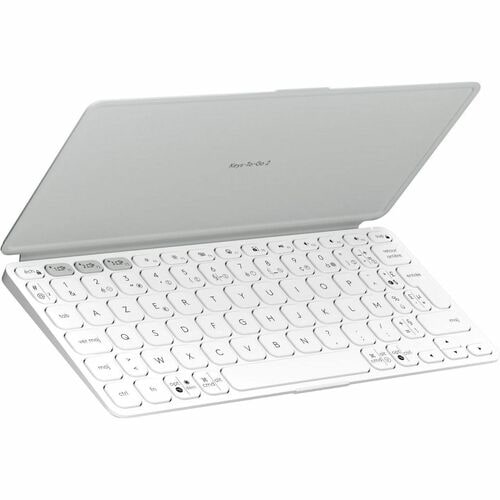 Logitech Keys-To-Go 2 Keyboard - Wireless Connectivity - French - AZERTY Layout - Pale Gray - Scissors Keyswitch - Bluetoo