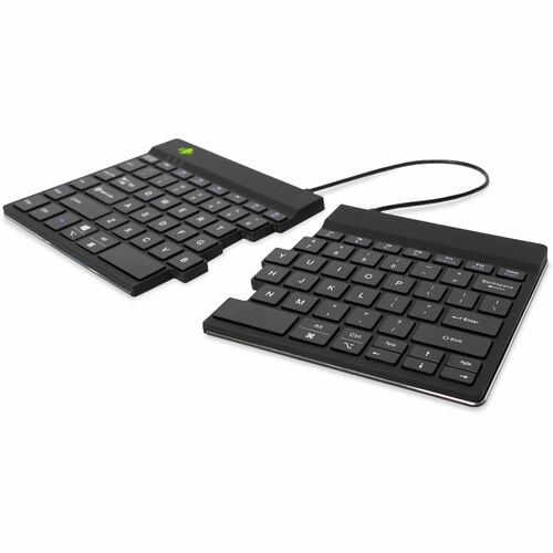 R-Go Split Break Tastatur - Kabellos Konnektivität - USB-Typ C Schnittstelle - Englisch (US) - QWERTY Layout - Schwarz - S