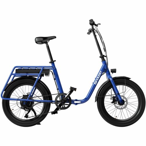 Sharp Straßenfahrrad - Batterie, Elektrisch - 250 W Antrieb - 508 mm Rad - Stahl Rahmen7 Gang/Gänge - Blau, Schwarz