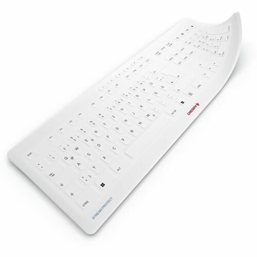 CHERRY Stream Hülle für Cherry Tastatur - Weiß - Rutschfester, Abriebfest - Silikon
