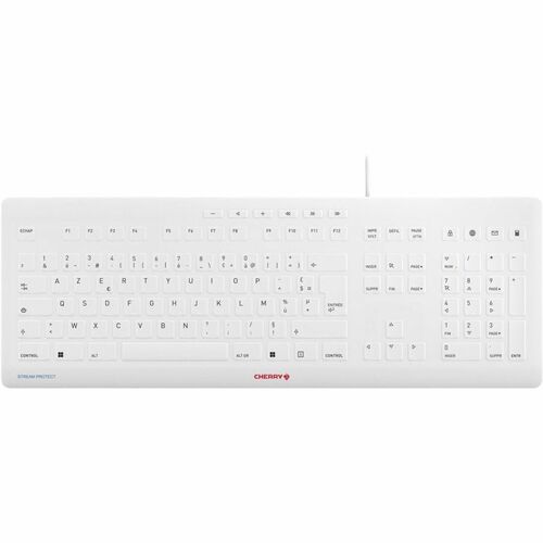 CHERRY STREAM PROTECT JK-8502 Keyboard - Cable Connectivity - USB Type A Interface - French - White - Membrane/Scissor Key