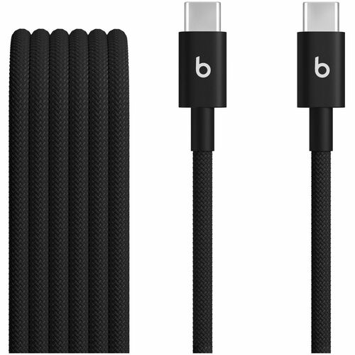 Beats by Dr. Dre USB-C to USB-C Woven Cable (1.5 m / 5 ft) - Bolt Black - 4.92 ft USB-C Data Transfer Cable for iPhone, iP