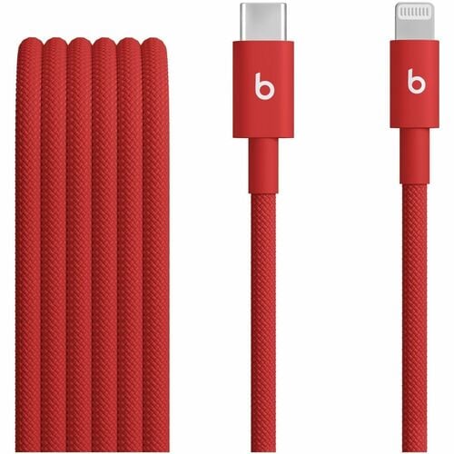 Beats by Dr. Dre USB-C to Lightning Woven Cable (1.5 m / 5 ft.) - Rapid Red - 4.92 ft Lightning/USB-C Data Transfer Cable 