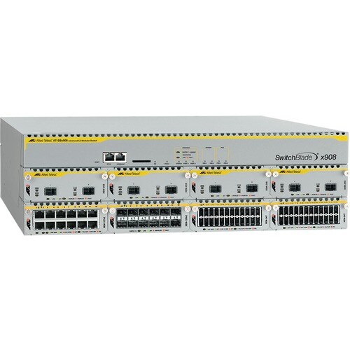 Allied Telesis SwitchBlade x908 Manageable Switch Chassis - 3 Layer Supported - Modular - 3U - Rack-mountable
