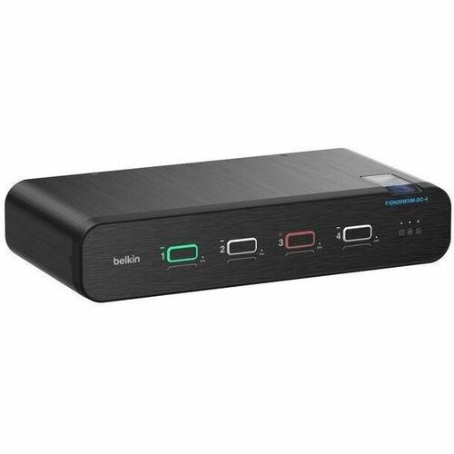 Belkin Universal DisplayPort Secure KVM, 4-Port Dual Head with CAC - 4K - 11 x USB - 10 x DisplayPort - TAA Compliant