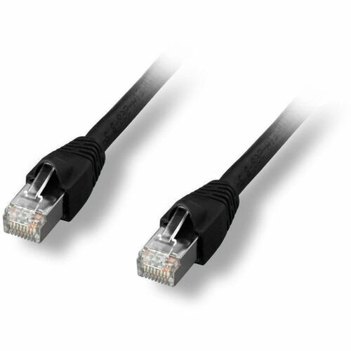 Comprehensive CAT6A Shielded Patch Cable Black 7ft - 7 ft Category 6a Network Cable for Network Device, Switch - First End