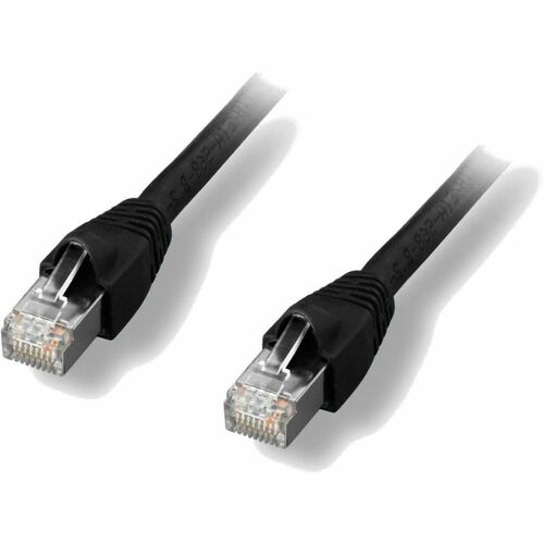 Comprehensive CAT6A Shielded Patch Cable Black 5ft - 5 ft Category 6a Network Cable for Network Device, Switch - First End