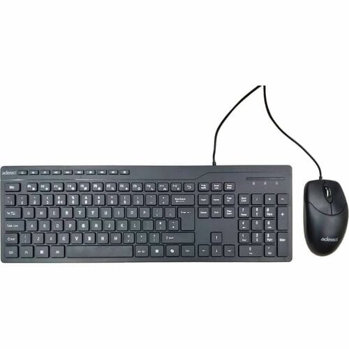 Adesso AKB-134CB Keyboard & Mouse - English  - USB Type A Membrane Cable Keyboard - USB Type A Cable Mouse - Optical - 120