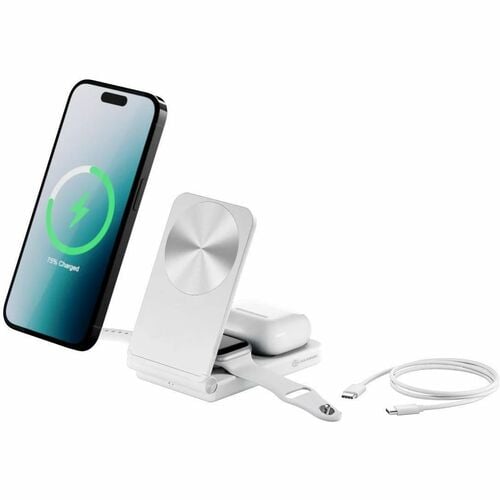 Alogic Yoga Induction Charger - White - 1 - For Earbud, AirPod, Smartwatch, Smartphone - 9 V DC, 12 V DC Input - Input con