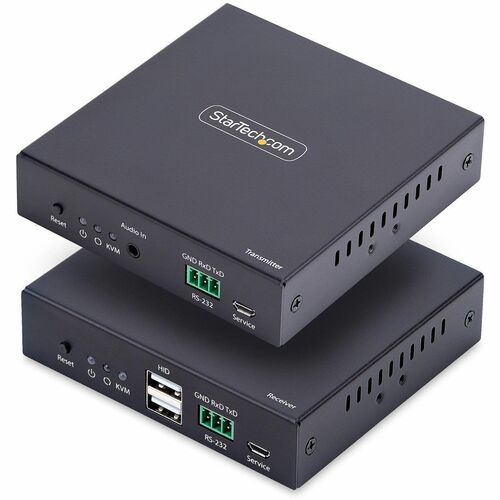 StarTech.com HDMI KVM Extender Over IP Network, 4K 60Hz, Driverless, HDMI and USB Over Ethernet/CAT6, AVoIP, Transmitter/R