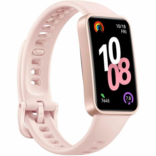 Huawei Band 10 Smart Band - Rectangular Case Shape - Pink Case Color - Pink Band Color - Polymer Case Material - Fluoroela