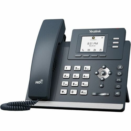 Yealink IP Phone - Corded - Corded - Desktop, Wall Mountable - Classic Gray - VoIP - 6.1 cm (2.4") - 2 x Network (RJ-45) -