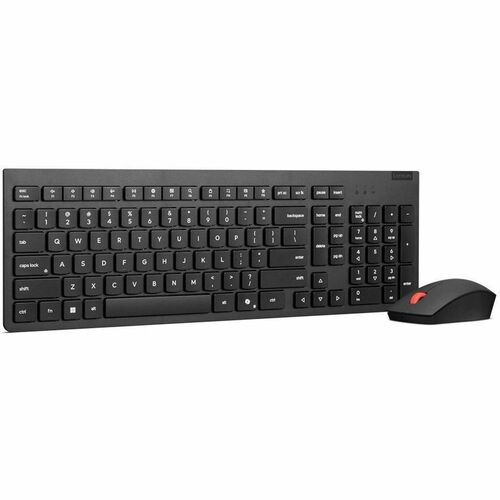 Lenovo Essential Tastatur & Maus - Deutsch - Tastatur, Kabellos, Funk 2,40 GHz USB Typ-A, Schwarz - Maus, Optische, Kabell
