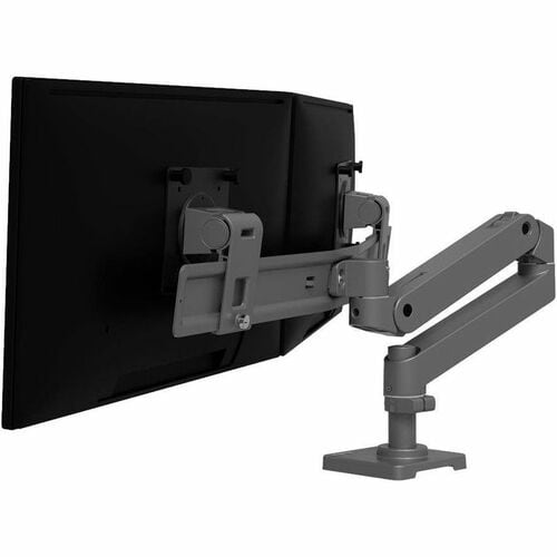 LX Pro Desk Dual Direct Arm, Two Monitor Mount - Dark Grey