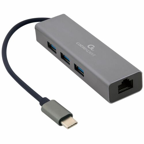 Hub combo USB/Ethernet Cablexpert - USB Tipo C - 640 MB/s - Computer portatile - 3 Total USB Port(s)