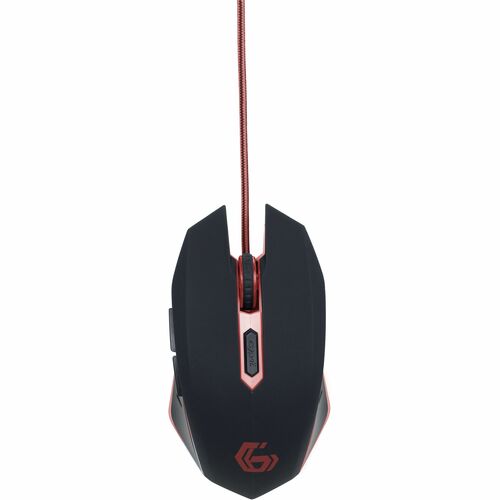 Mouse di gioco Gembird - USB 2.0 - Ottico - 6 Pulsante(i) - Rosso - Cavo - 2400 dpi - Rotella di scorrimento - Simmetrico