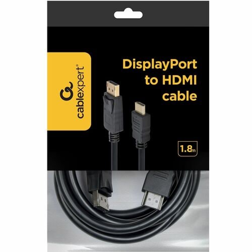 Cavo A/V Gembird - 1,80 m DisplayPort/HDMI - Cable for Dispositivo audio/video - Supporta fino a1920 x 1080 - 28 AWG - Nero