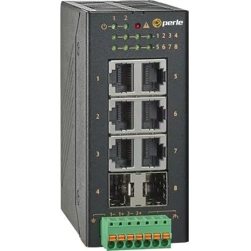 Perle IDS-106GE-2SFP 8 Ports Ethernet Switch - Gigabit Ethernet - 10/100/1000Base-T, 100/1000Base-X - 2 Layer Supported - 