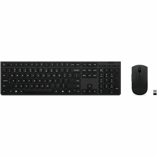 Lenovo Professional Wireless Rechargeable Combo Keyboard and Mouse -US English - USB Type A Scissors Wireless Bluetooth/RF