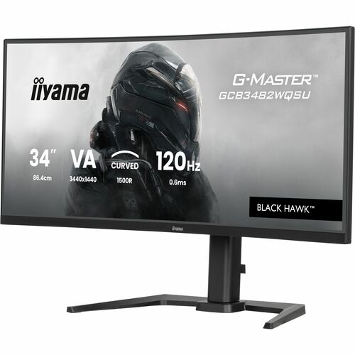 iiyama G-MASTER Black Hawk GCB3482WQSU-B1 34" Class UW-QHD Curved Screen Gaming LED Monitor - 21:9 - Black - 86.4 cm (34")