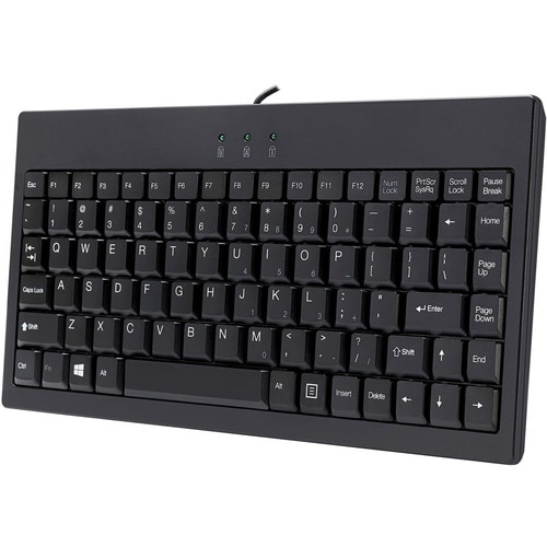 Adesso EasyTouch AKB-110B Keyboard - Compact - Cable Connectivity - USB Interface - English, French - Black - Membrane Key