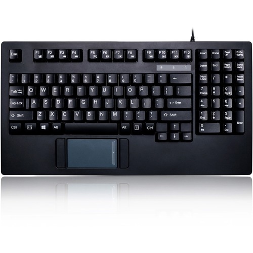 Adesso EasyTouch AKB-425UB Keyboard - Cable Connectivity - USB Interface - TouchPad - English (US) - Black - Membrane Keys