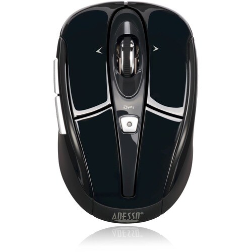 Adesso iMouse S60B Mouse - Radio Frequency - USB - Optical - 6 Button(s) - Black - Wireless - 9.14 m - 2.40 GHz - 1600 dpi