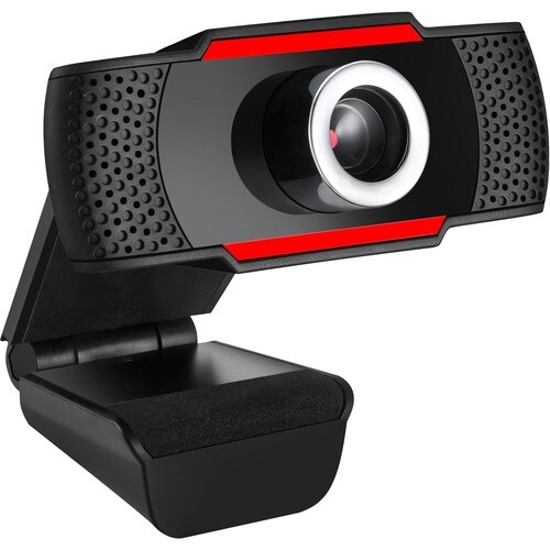 Adesso CyberTrack CyberTrack H3 Webcam - 1.3 Megapixel - 30 fps - Black, Red - USB 2.0 - 1280 x 720 Video - CMOS Sensor - 