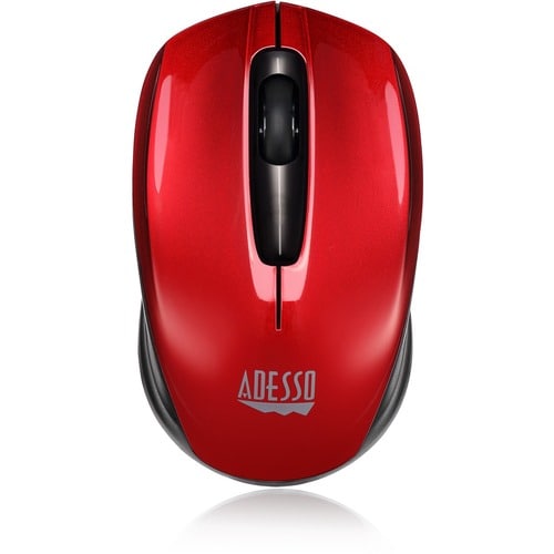 Adesso iMouse S50R Mouse - Radio Frequency - USB - Optical - 3 Button(s) - Red - Wireless - 2.40 GHz - 1200 dpi - Scroll W