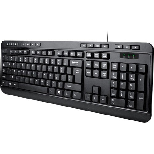 Adesso AKB-132UB Keyboard - Cable Connectivity - USB Interface - English (US) - Black - Membrane Keyswitch - 104 Key(s) - 