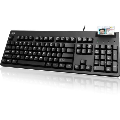 Adesso EasyTouch AKB-630SB-TAA Keyboard - Cable Connectivity - USB Interface - English (US) - Black - TAA Compliant - Memb