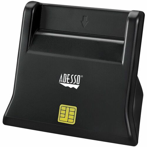 Adesso SCR-300 Contact Smart Card Reader - Black - TAA Compliant - CableUSB 2.0