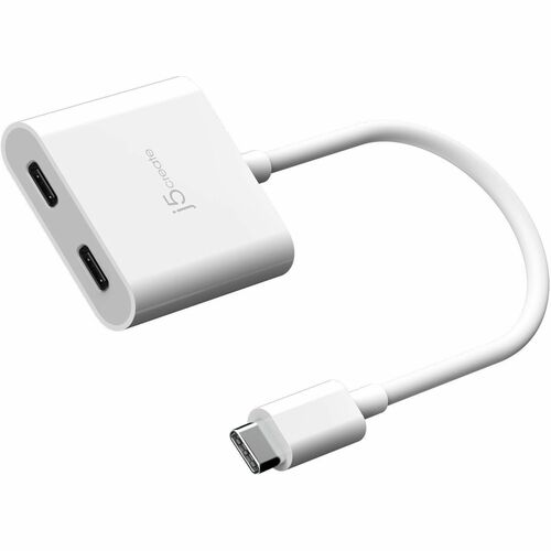 j5create JCA164 AV/Data Transfer Adapter - 1 - 1 x USB Type C - Male - 2 x USB Type C - Female - 3840 x 2160 Supported - W