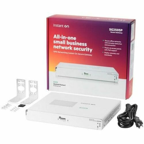 HPE Networking Instant On Secure Gateways - 5 Ports - 4 RJ-45 Port(s) - 1 WAN Port(s) - PoE Ports - Slots4 GB - 2.5 Gigabi