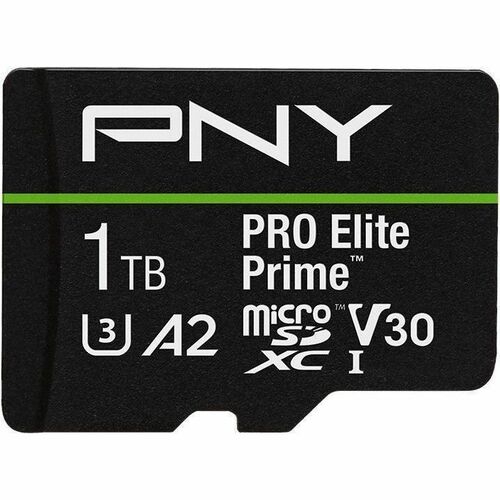 Carte microSDXC PNY PRO Elite Prime - 1 To - Classe 10/UHS-I (U3) - V30 - 1 - 200 Mo/s en Lecture - 150 Mo/sSpaceen Écritu