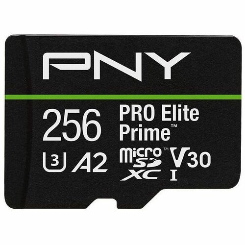 Carte microSDXC PNY PRO Elite Prime - 256 Go - Classe 10/UHS-I (U3) - V30 - 1 - 200 Mo/s en Lecture - 150 Mo/sSpaceen Écri
