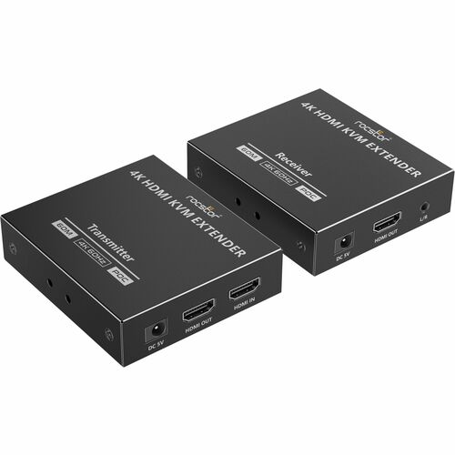 Rocstor TrueReach Video Extender Transmitter/Receiver - 196.85 ft Range - 2 x Network (RJ-45) - 3 x USB - 1 x HDMI In - 2 