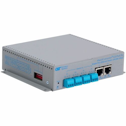 Omnitron Systems OmniConverter GLPoE/Sx Unmanaged Single Pair Power Over Ethernet Switch - 6 Ports - Gigabit Ethernet - 10