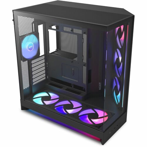 NZXT H9 Flow CM-H92FB-P1 Computer Case - ATX Motherboard Supported - Mid-tower - Glass, Tempered Glass, Steel, Galvanized 