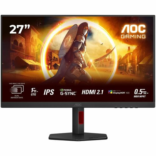 AOC U27G4R 27" Aula 4K UHD Monitor LED para jogos - 16:9 - Preto, Vermelho - 68,6 cm (27") Viewable - Fast IPS - WLED Luz 
