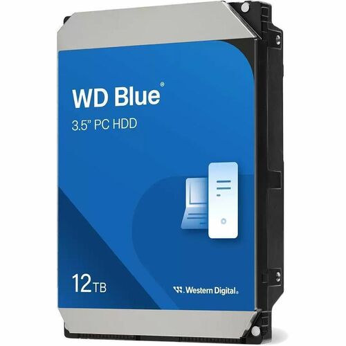 WD Blue Festplatte - 3,5" Intern - 12 TB - SATA (SATA/600) - Conventional Magnetic Recording (CMR) Method - Desktop-PC, Sp