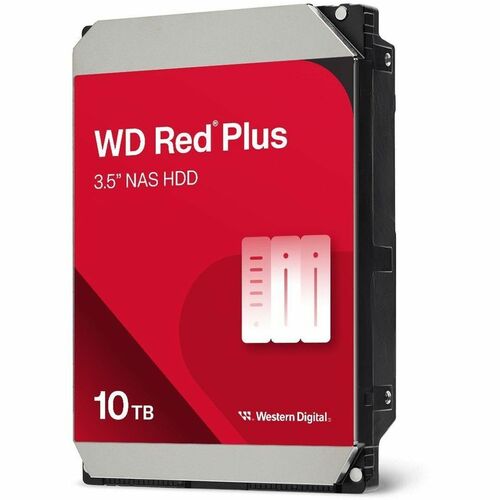 WD Red Plus WD100EFGX 10 TB Hard Drive - 3.5" Internal - SATA (SATA/600) - Conventional Magnetic Recording (CMR) Method - 