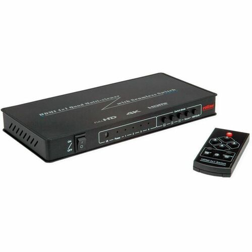 ROLINE HDMI 4x1 QUAD Multi-Viewer Switch, nahtlose Umschaltung