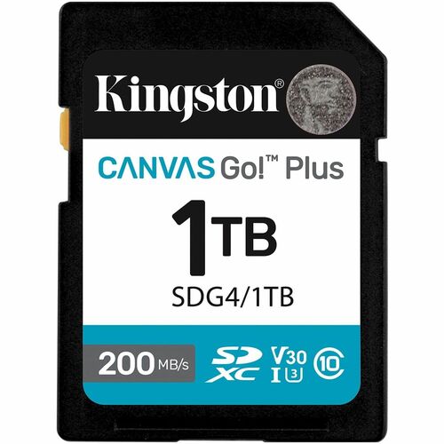 Kingston Canvas Go! Plus 1 TB SDXC - 1 - 200 MB/s Leitura - 160 MB/s Gravar